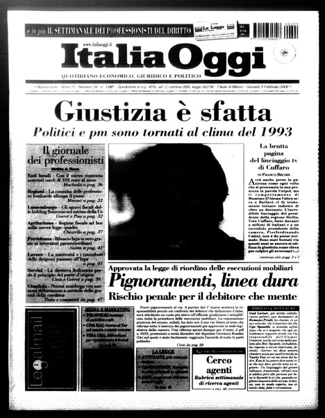 Italia oggi : quotidiano di economia finanza e politica